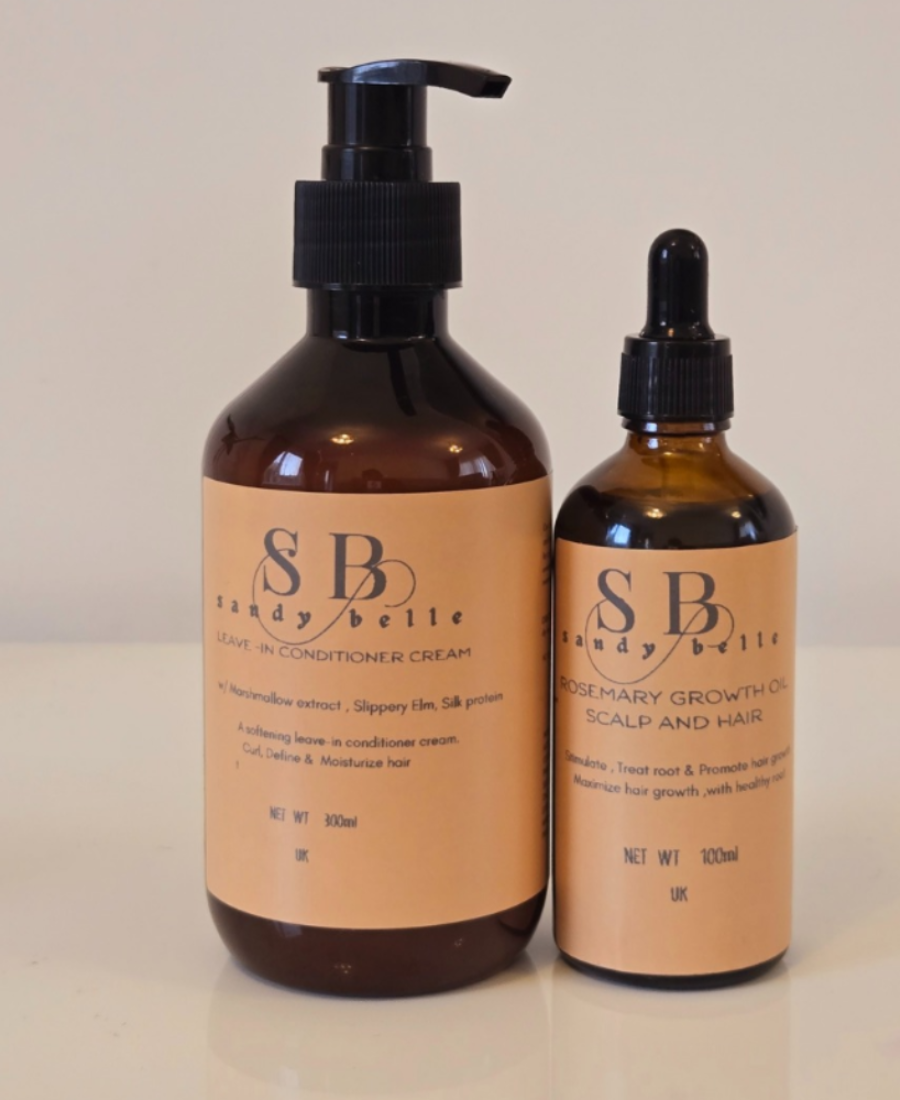 Crème revitalisante sans rinçage pour cheveux bouclés et huile de croissance